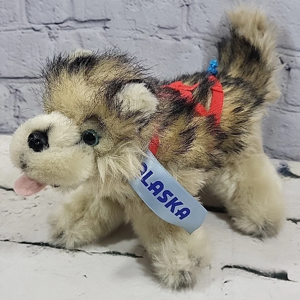 Kipmik Husky Plush‎ Sled Dog Harness Alaska Realistic Fur Blue Eyes 11